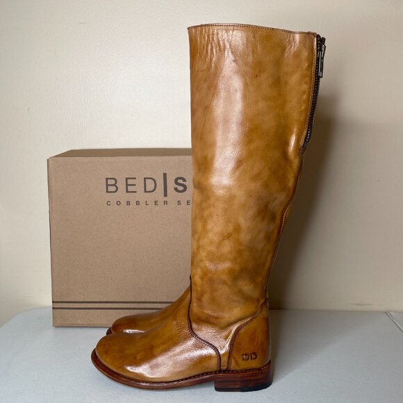 BED STU Tess Distressed Tan Leather Tall Riding Boots BedStu Size 8.5 - Picture 5 of 16